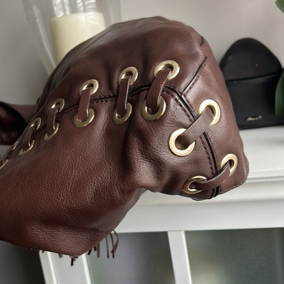 Michael Kors leather shoulder bag brown leather - Picture 3 of 6